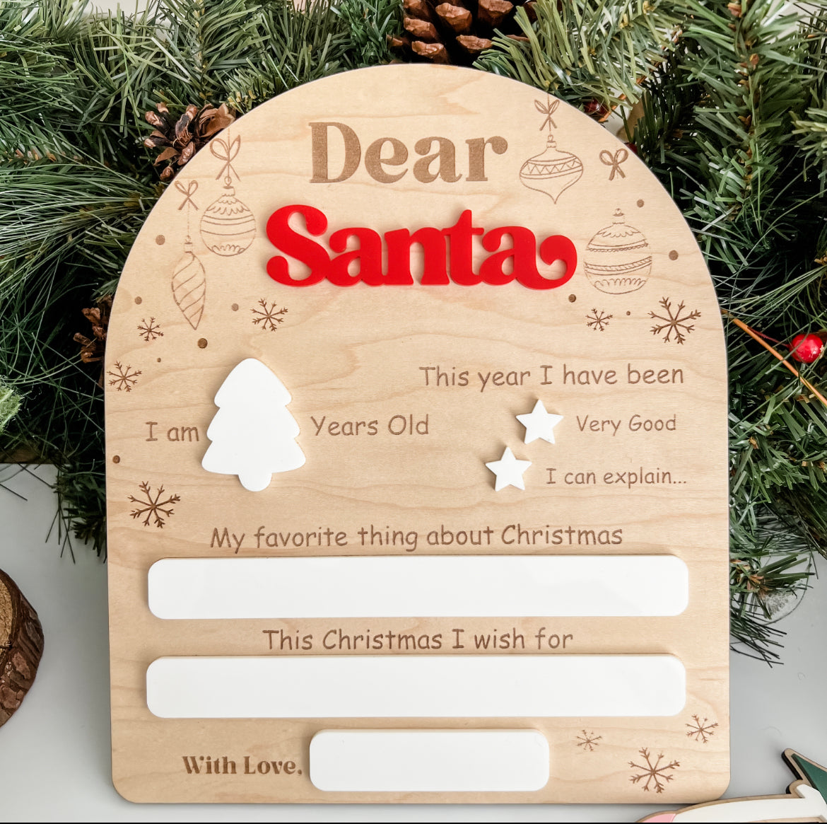 Dear Santa Dry Erase Board